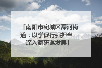 南阳市宛城区溧河街道：以学促行强担当 深入调研谋发展