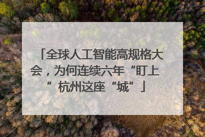 全球人工智能高规格大会，为何连续六年“盯上”杭州这座“城”