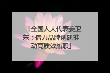 全国人大代表姜卫东：借力品牌创建推动高质效履职