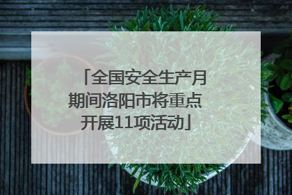 全国安全生产月期间洛阳市将重点开展11项活动