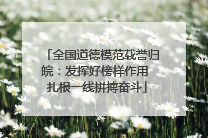 全国道德模范载誉归皖：发挥好榜样作用 扎根一线拼搏奋斗