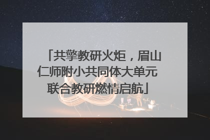共擎教研火炬，眉山仁师附小共同体大单元联合教研燃情启航