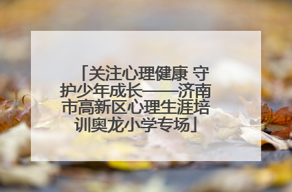 关注心理健康 守护少年成长——济南市高新区心理生涯培训奥龙小学专场