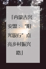 内蒙古兴安盟：“阳光银行”点亮乡村振兴路