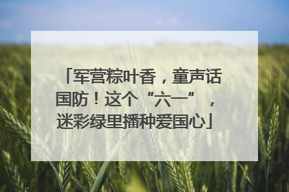 军营粽叶香，童声话国防！这个“六一”，迷彩绿里播种爱国心