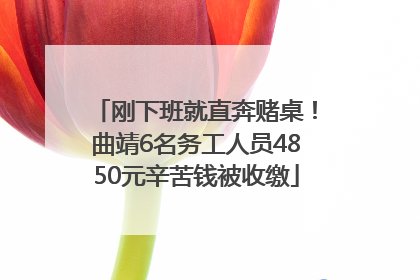 刚下班就直奔赌桌！曲靖6名务工人员4850元辛苦钱被收缴