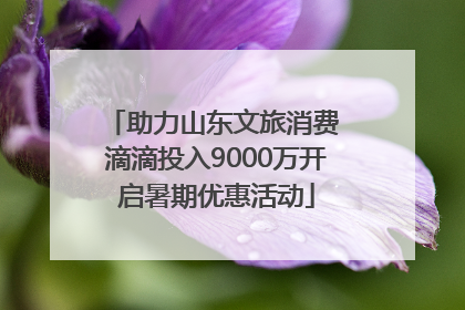 助力山东文旅消费 滴滴投入9000万开启暑期优惠活动