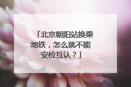 北京朝阳站换乘地铁，怎么就不能安检互认？