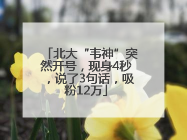 北大“韦神”突然开号，现身4秒，说了3句话，吸粉12万