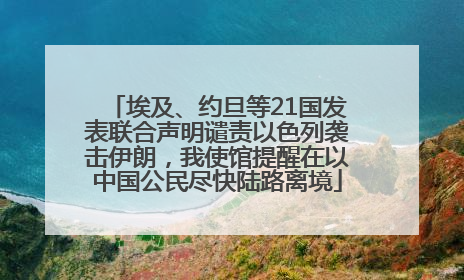 埃及、约旦等21国发表联合声明谴责以色列袭击伊朗，我使馆提醒在以中国公民尽快陆路离境