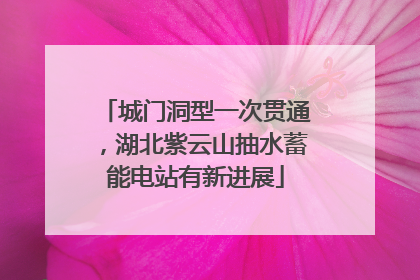 城门洞型一次贯通，湖北紫云山抽水蓄能电站有新进展
