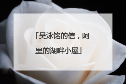 吴泳铭的信，阿里的湖畔小屋