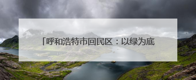 呼和浩特市回民区：以绿为底 谱写生态文明建设新篇章