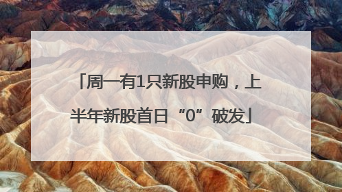 周一有1只新股申购，上半年新股首日“0”破发