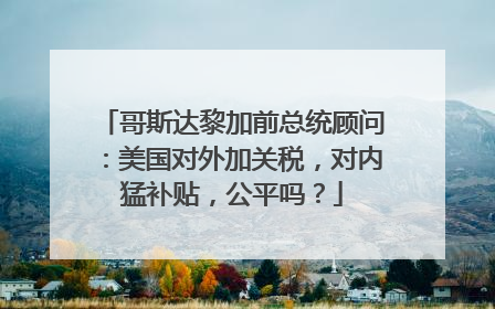 哥斯达黎加前总统顾问：美国对外加关税，对内猛补贴，公平吗？