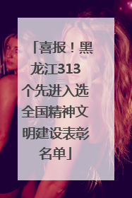 喜报！黑龙江313个先进入选全国精神文明建设表彰名单