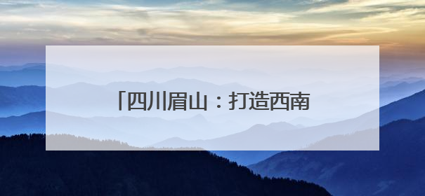四川眉山：打造西南天府国际物流枢纽