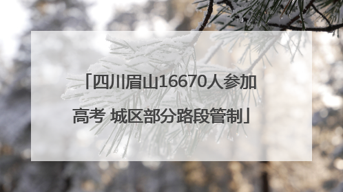 四川眉山16670人参加高考 城区部分路段管制