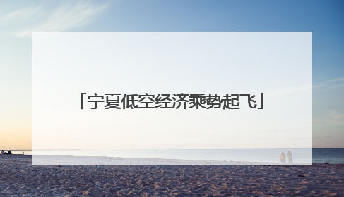 宁夏低空经济乘势起飞