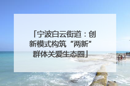 宁波白云街道：创新模式构筑“两新”群体关爱生态圈