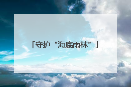 守护“海底雨林”