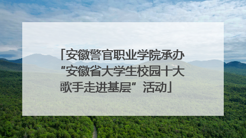 安徽警官职业学院承办“安徽省大学生校园十大歌手走进基层”活动