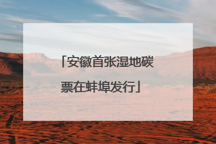 安徽首张湿地碳票在蚌埠发行