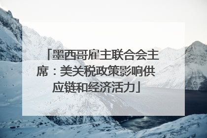 墨西哥雇主联合会主席：美关税政策影响供应链和经济活力