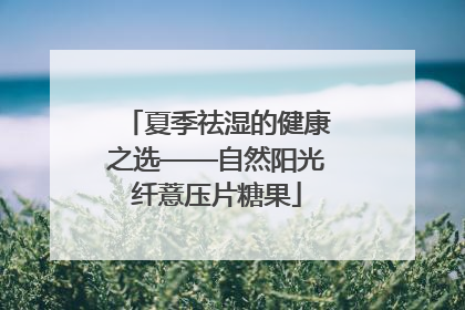 夏季祛湿的健康之选——自然阳光纤薏压片糖果