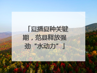 夏播夏种关键期，范县释放强劲“水动力”