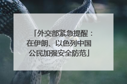 外交部紧急提醒：在伊朗、以色列中国公民加强安全防范