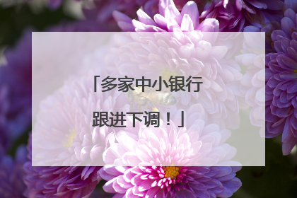 多家中小银行跟进下调！
