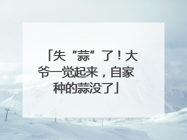 失“蒜”了！大爷一觉起来，自家种的蒜没了