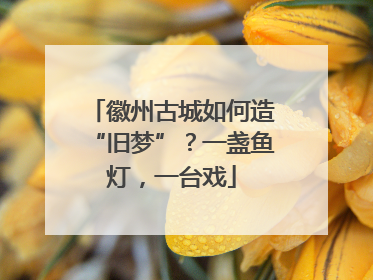 徽州古城如何造“旧梦”？一盏鱼灯，一台戏