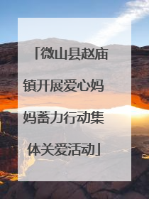 微山县赵庙镇开展爱心妈妈蓄力行动集体关爱活动