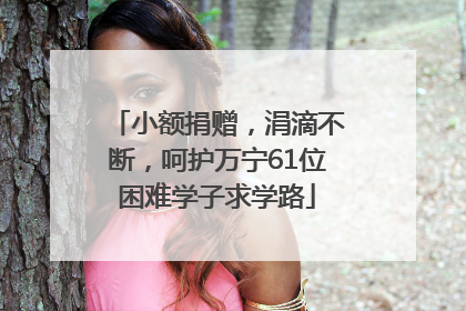 小额捐赠，涓滴不断，呵护万宁61位困难学子求学路