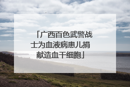 广西百色武警战士为血液病患儿捐献造血干细胞