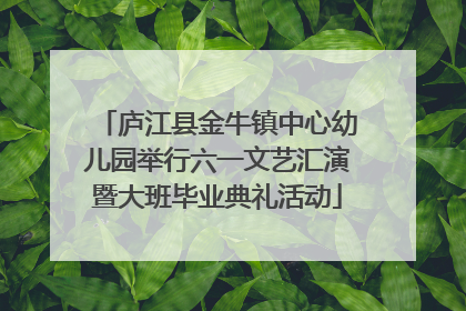 庐江县金牛镇中心幼儿园举行六一文艺汇演暨大班毕业典礼活动