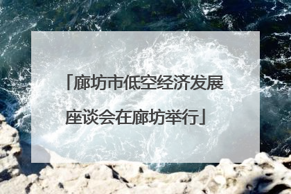 廊坊市低空经济发展座谈会在廊坊举行