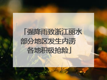 强降雨致浙江丽水部分地区发生内涝 各地积极抢险