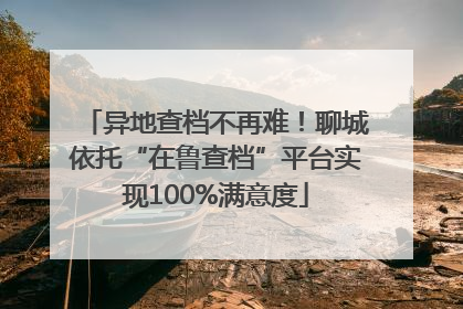 异地查档不再难！聊城依托“在鲁查档”平台实现100%满意度