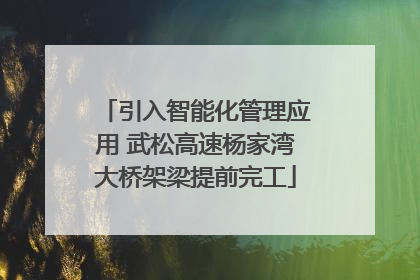 引入智能化管理应用 武松高速杨家湾大桥架梁提前完工