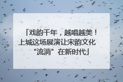 戏韵千年，越唱越美！上城这场展演让宋韵文化“流淌”在新时代