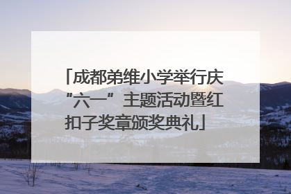 成都弟维小学举行庆“六一”主题活动暨红扣子奖章颁奖典礼