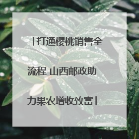 打通樱桃销售全流程 山西邮政助力果农增收致富