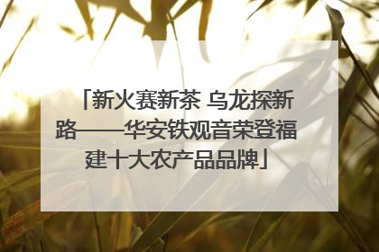 新火赛新茶 乌龙探新路——华安铁观音荣登福建十大农产品品牌