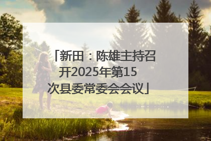 新田：陈雄主持召开2025年第15次县委常委会会议