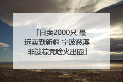 日卖2000只 最远卖到新疆 宁波慈溪非遗粽凭啥火出圈