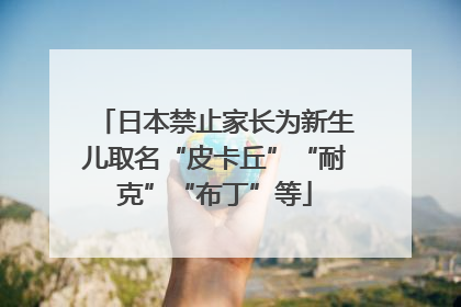 日本禁止家长为新生儿取名“皮卡丘”“耐克”“布丁”等