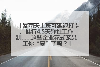 暴雨天上班可延迟打卡、推行4.5天弹性工作制……这些企业花式宠员工你“慕”了吗？
